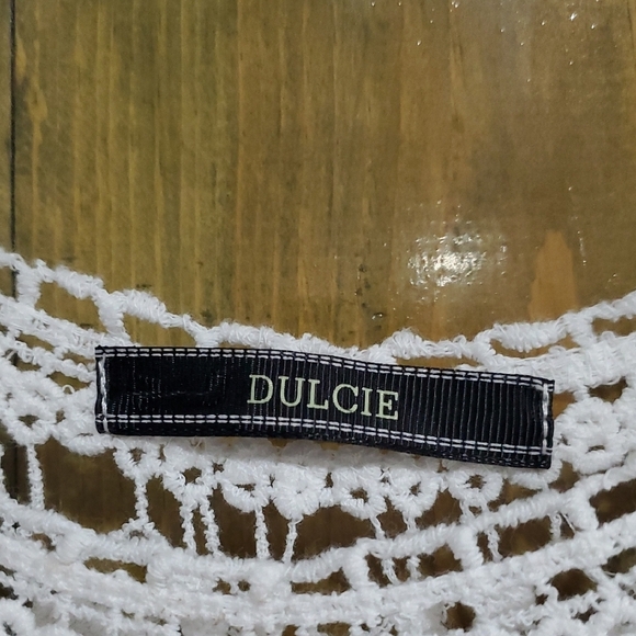 Dulcie Elegant White Lace Knit Crochet Tiered Dress - Picture 2 of 6